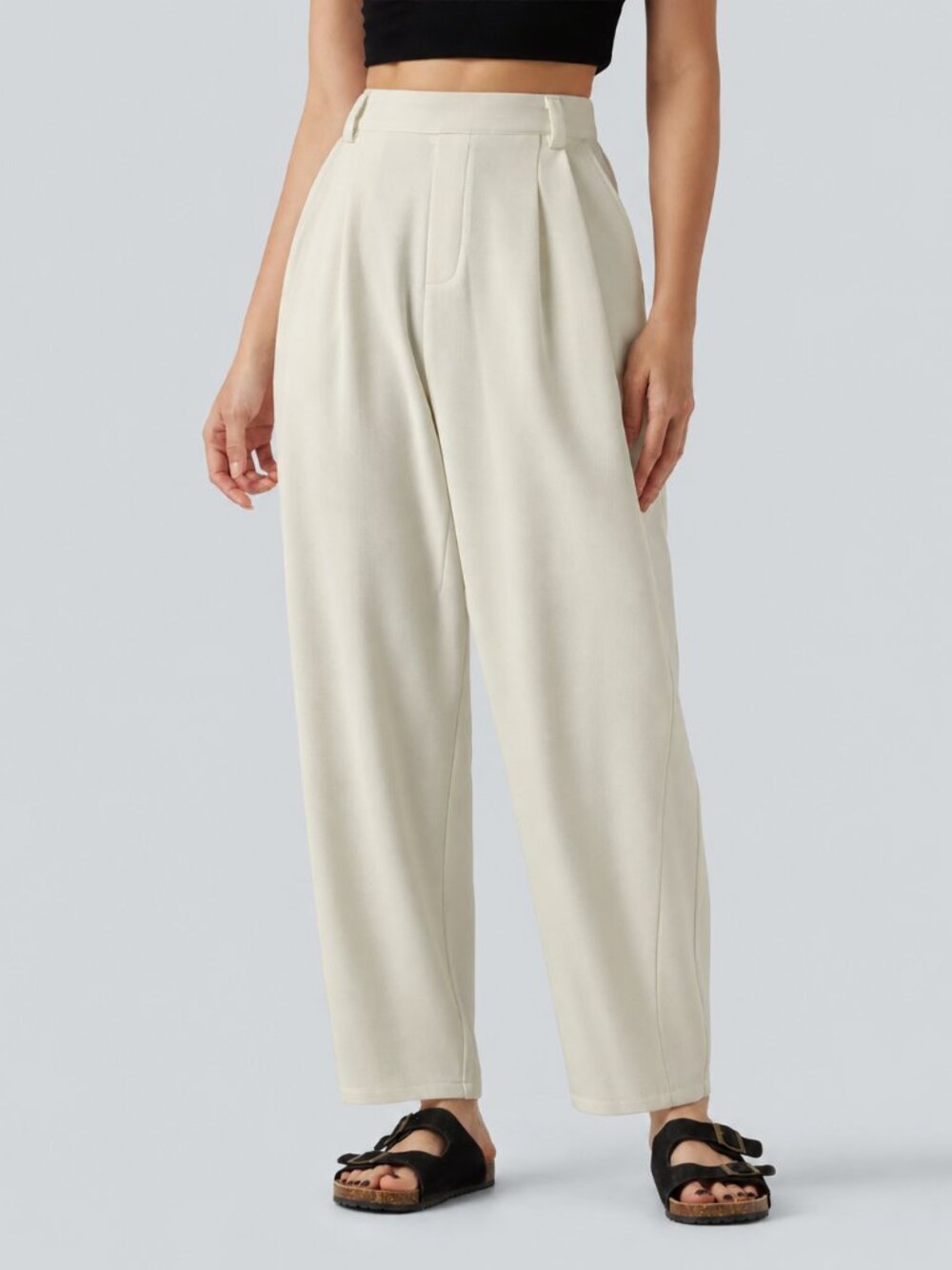 Halara Small Petite High-waisted Barrel Leg Baggy Work Pants 50% off Retail